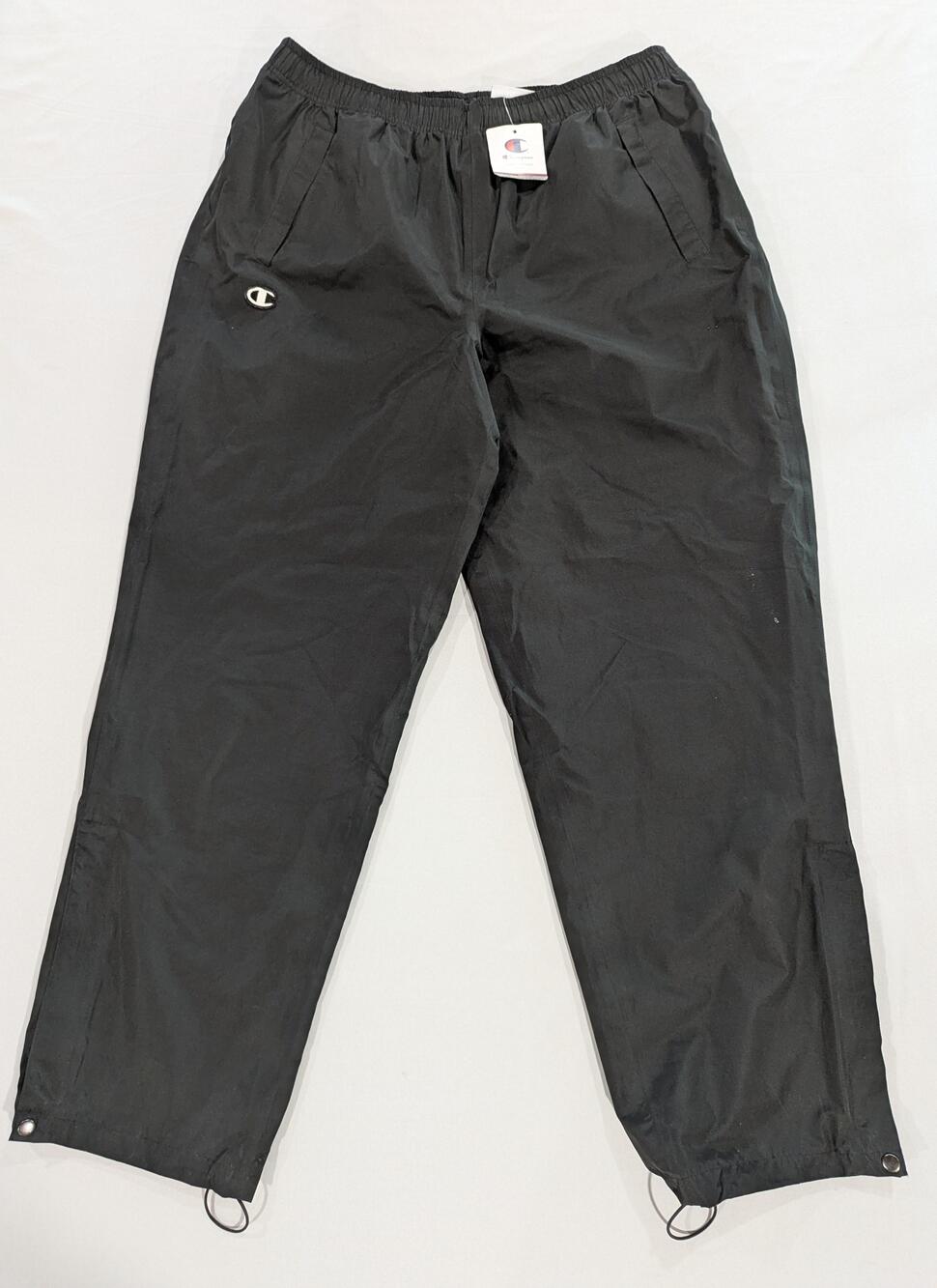 Champion Track Pants Womens L Black Lined Zip Ankle Elastic Waist Athletic